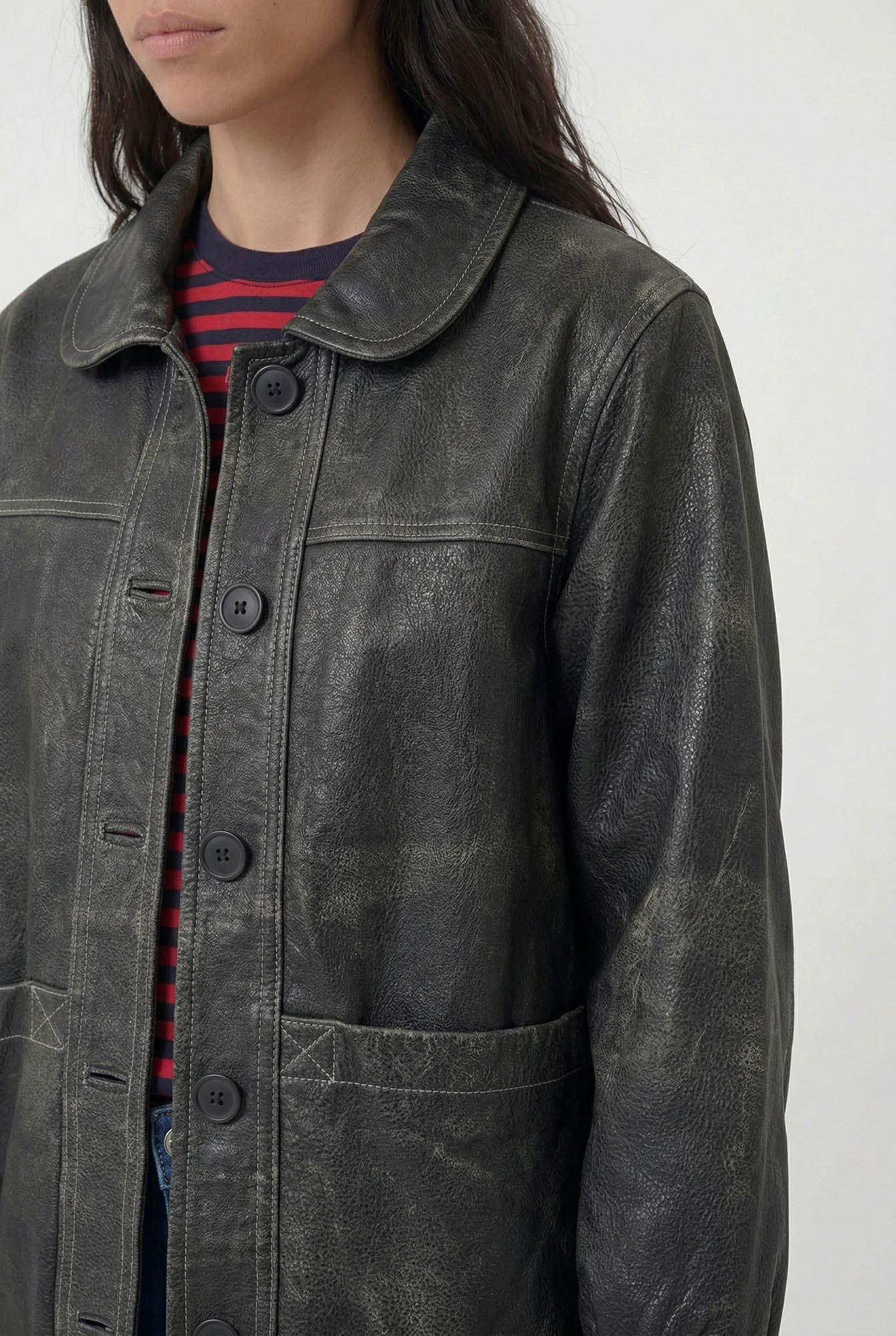 DWP253202-27 - CAMPERA DE CUERO BRUCK VINTAGE