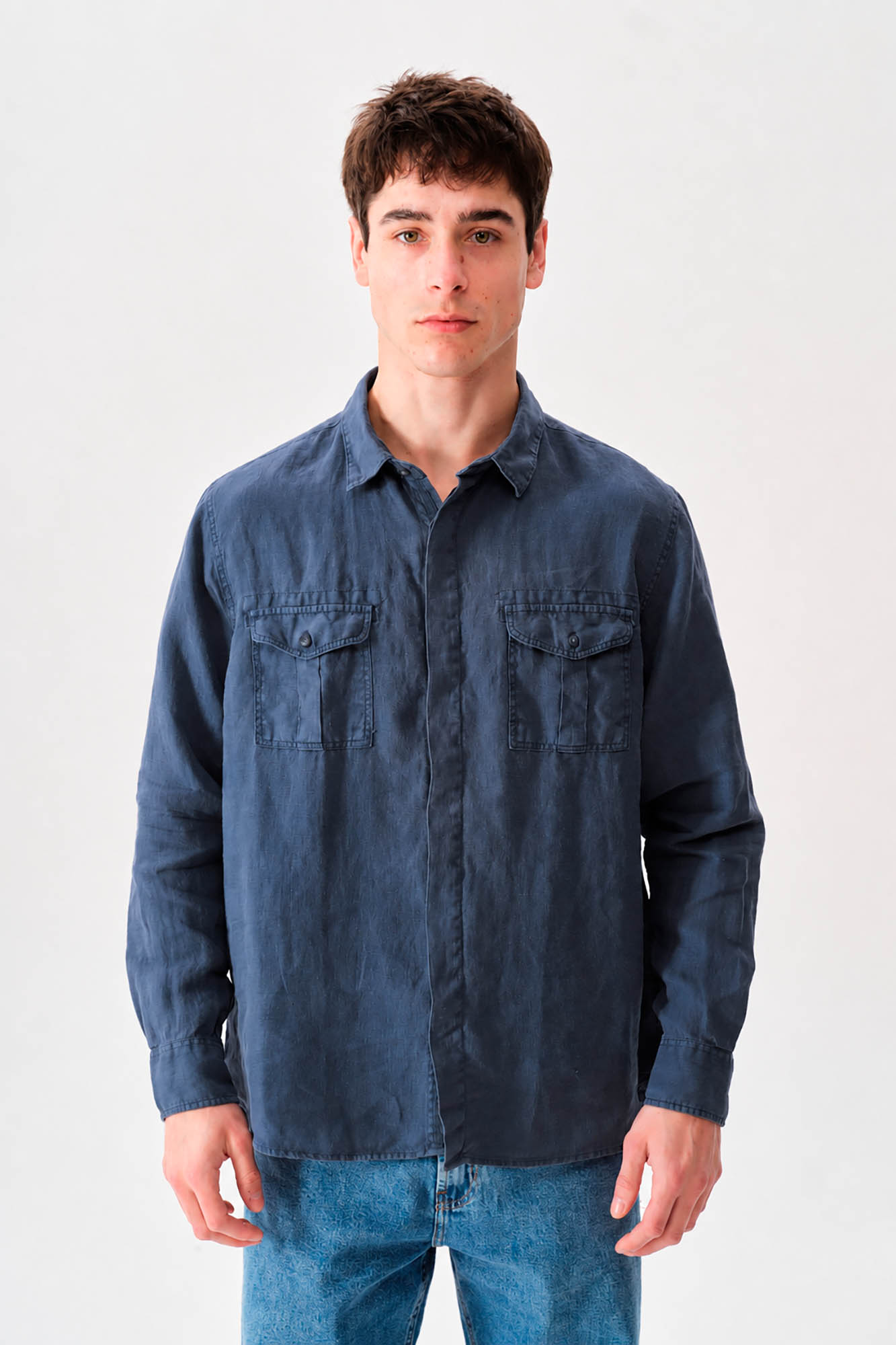 CAMISA SAFARI LINO 100%