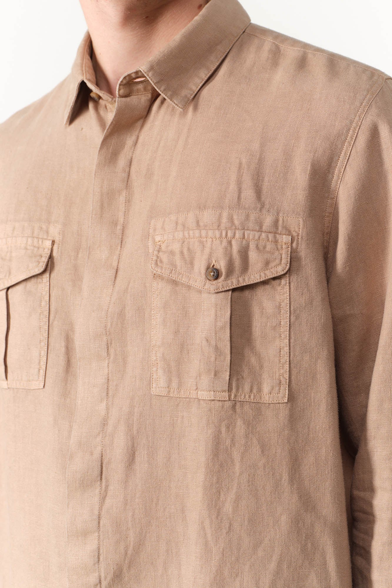 CAMISA SAFARI LINO 100%